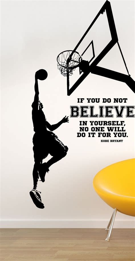 A Wall Decal With A Basketball Player Dunking The Ball And Saying If