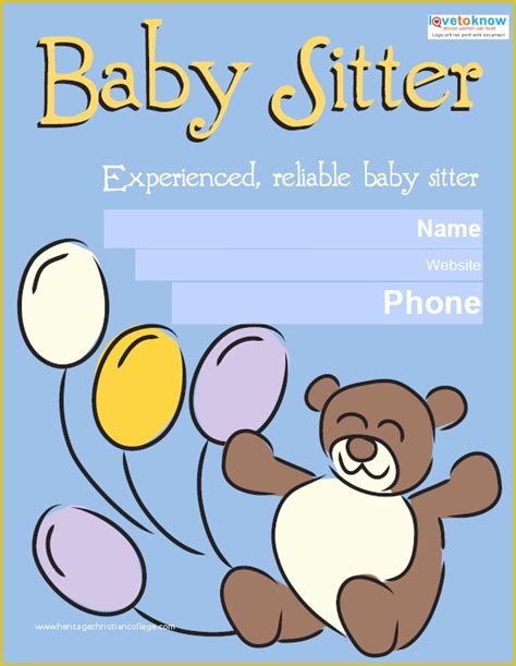 Babysitting Flyer Template Free Of 11 Fabulous Psd Baby Sitting Flyer