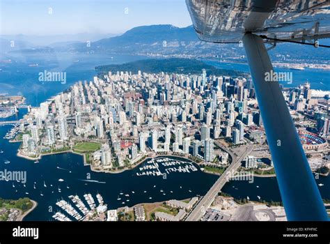 Aerial View From Floatplane Of Downtown Vancouver British Columbia