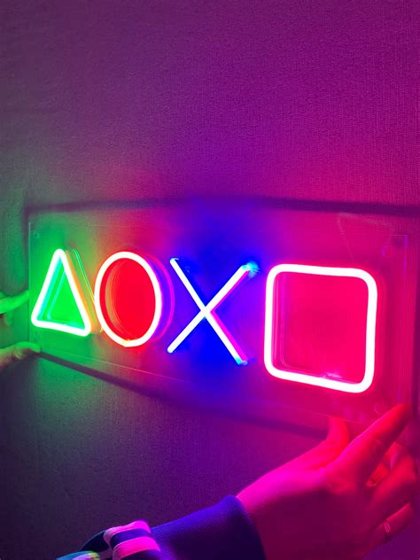 Playstation Logo Led Neon Wall Neon Decor Playstation Playroom Etsy