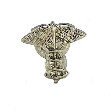 Medical Symbol Pin Caduceus Silver Tie Tack Medical Emblem Etsy