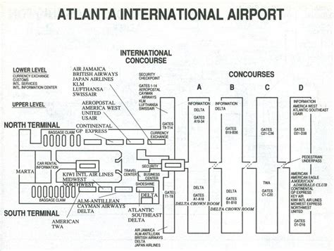 Atlanta airport domestic terminal guide. Map of Atlanta airport - Map of atl airport (United States ...