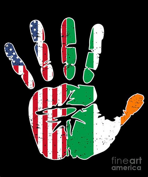Usa Ireland Handprint Flag Proud Irish American Heritage Biracial