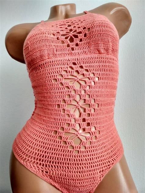 Crochet One Piece Swimsuit For Women Crochet Monokini Bathing Etsy In