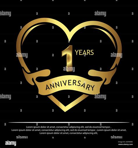 1 Year Anniversary Golden Anniversary Template Design For Web Game