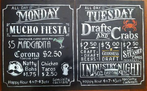 2 Of 6 Daily Specials Chalkboard Signs Created For Riptide By The Bay