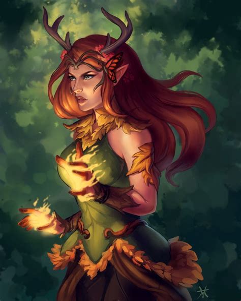 keyleth critical role fan art druid dungeons and dragons characters