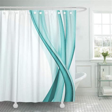 Suttom Aqua Contemporary Turquoise Streamers White Modern Shower