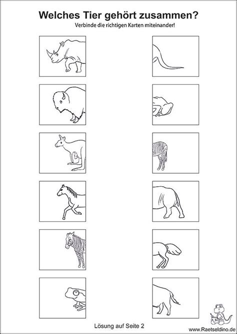 Versuche dieses arbeitsblatt zu lösen! Tierrätsel für Kinder zum Ausdrucken (mit Bildern ...