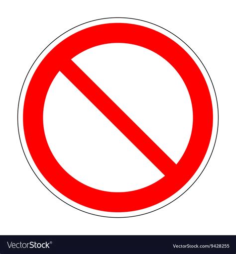 Red No Not Allowed Symbol On White Background 2 Vector Image