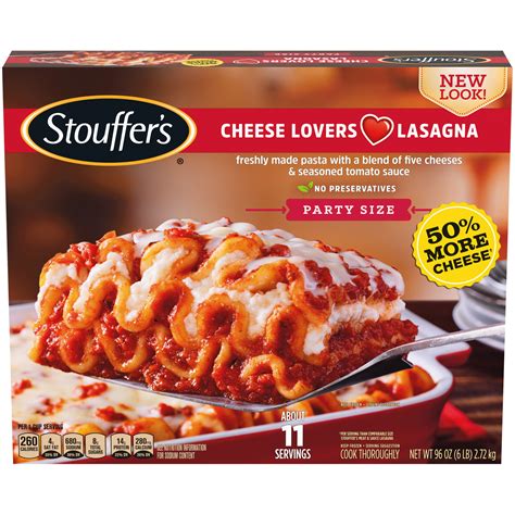 Stouffers Cheese Lovers Lasagna Party Size 96 Oz Box