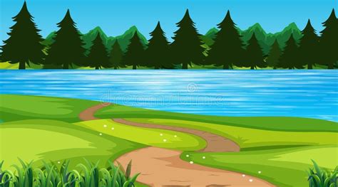 Empty Background Nature Scenery Stock Vector Illustration Of Drawing