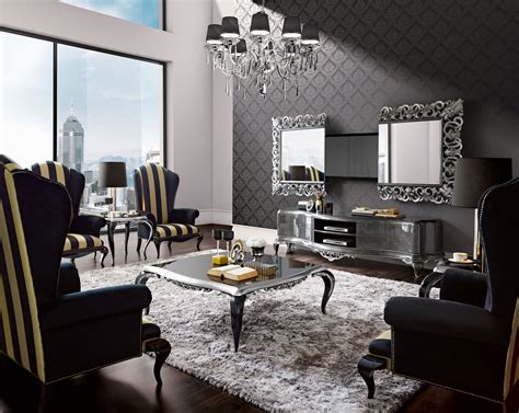 Capri Grey Living Room With High Tech Mirror Jetclass Real Furniture