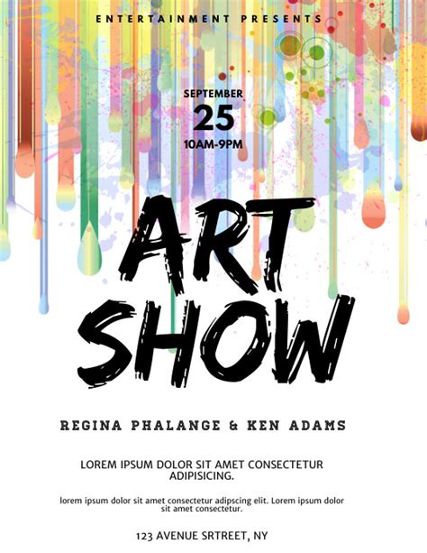 Art Show Watercolor Flyer Template Postermywall