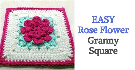 EASY Rose Flower Granny Square