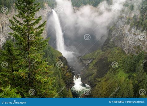 Helmcken Falls With Fog Wells Gray Provincial Park British Columbia