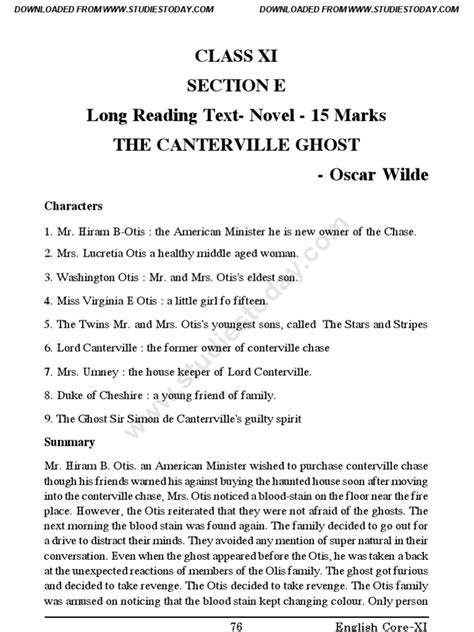 The Canterville Ghost Chapter 4 Summary - the canterville ghost summary chapter wise - Scribd india