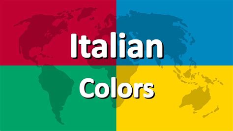 Learn Italian Part 3 Colors Youtube
