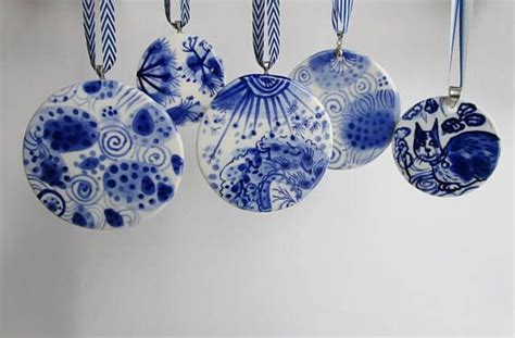 Hand Painted Porcelain Round Ornament Wall Hangingchristmas Etsy