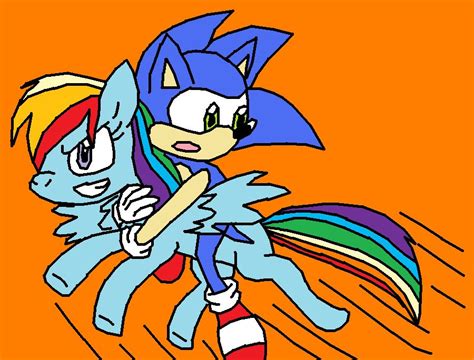 Rainbow Dash And Sonic The Hedgehog Flying Victoria The Hedgehog