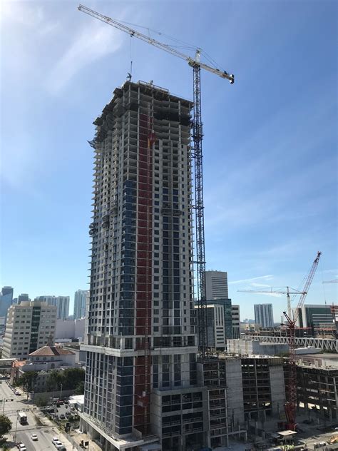 Miami Worldcenters Caoba Apartment Tower Tops Off 444 Unit Tower At 43