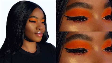 orange eyeshadow makeup tutorial woc youtube