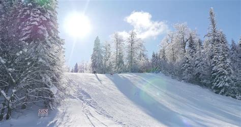 Footage Of A Winter Scene A Ski Slope At A Mountainwinter Vacation Stock Footage Video 8981692