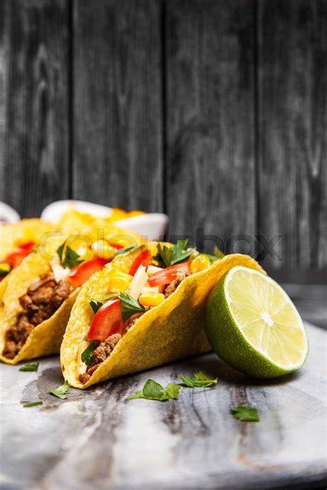 Delicious Beef Tacos Stock Image Colourbox