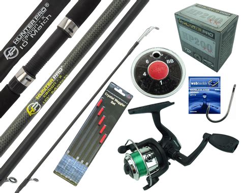 Hunter Pro Complete Starter Beginner Fishing Kit Set And 10 Rod Reel