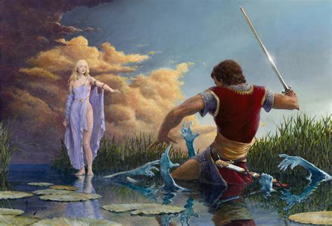 Richard Hescox Lady Of The Waters Item By Fineartamerica Venus Painting Lake Painting