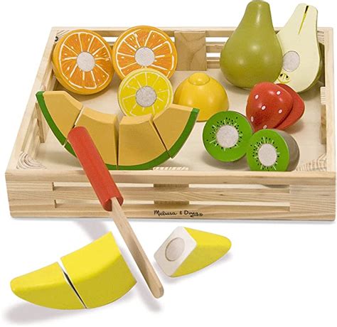 Melissa And Doug Cutting Fruit Set Wooden Play Food Kitchen Accessory