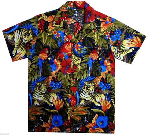 Funky Hawaiian Shirt Jungle Black M See This Great Product This Is