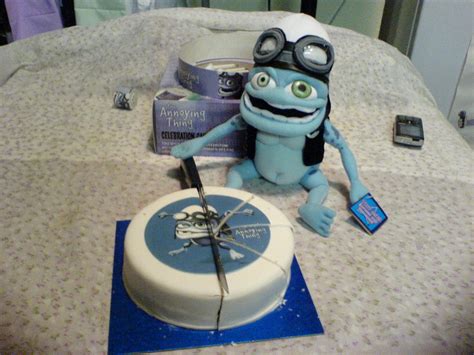 crazy frog cake my birthday cake being cut up by the annoy… flickr