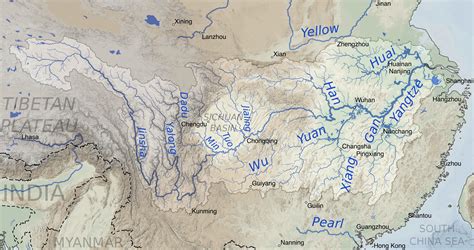 Map Of China With Rivers World Map