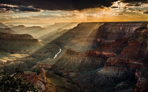 Nature Landscape Clouds Trees Canyon Grand Canyon Usa Valley