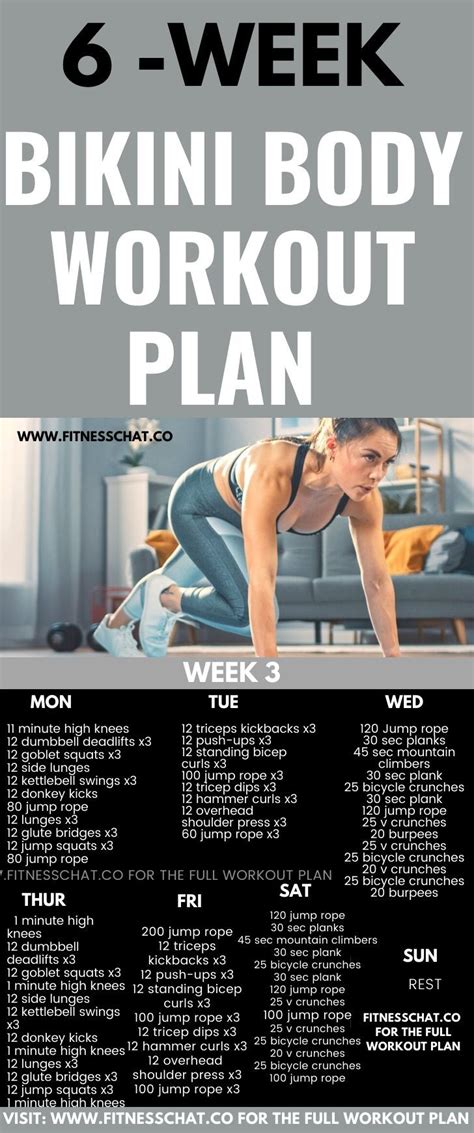 6 Week Summer Body Workout Plan Your Bikini Body Workout Plan Bikini