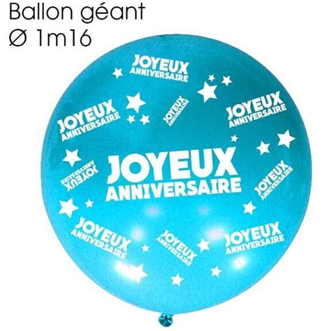 Choisissez une date de livraison (sur la page de commande en fonction du jour et de votre adresse de livraison) Ballon géant anniversaire bleu (x1) REF/BALGA00B ...