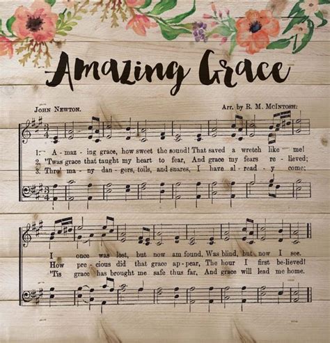 Amazing Grace J Grace Music Hymn Sheet Music Christian Song Lyrics
