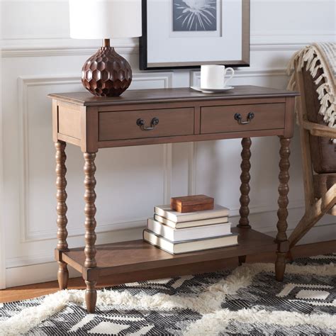 Athena 2 Drawer Console Table In Brown By Safavieh