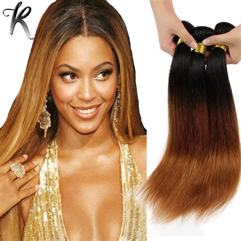 7a Straight Brazilian Virgin Hair Bundles 3pcs Two Tone Silky Straight Hair Weave Silk Straight