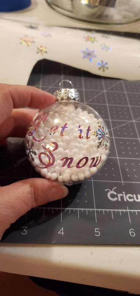 Diy Let It Snow Ornament Christmas Bulbs Snow Ornaments Christmas