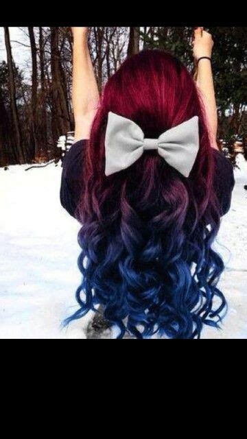 Red And Blue Hairi Love These Colors Together Would Love To Do The