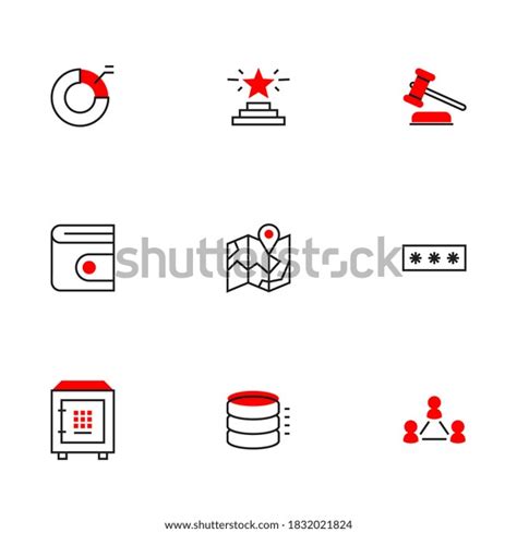 Vector Set Different Red Business Icon Stock Vector Royalty Free