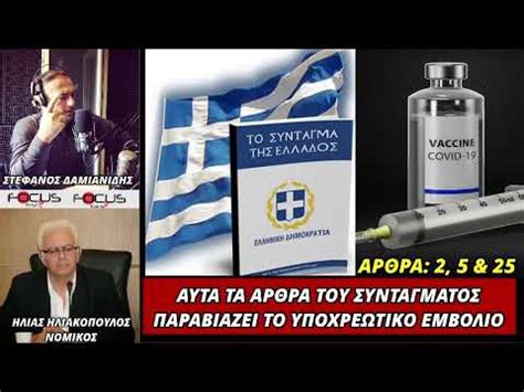 Ο νόμος 4675/2020 με θέμα πρόληψη, προστασία και προαγωγή της. ΗΛΙΑΣ ΗΛΙΑΚΟΠΟΥΛΟΣ: «ΑΥΤΑ ΕΙΝΑΙ ΤΑ ΑΡΘΡΑ ΤΟΥ ΣΥΝΤΑΓΜΑΤΟΣ ΠΟΥ ΠΑΡΑΒΙΑΖΕΙ Ο ΥΠΟΧΡΕΩΤΙΚΟΣ ...