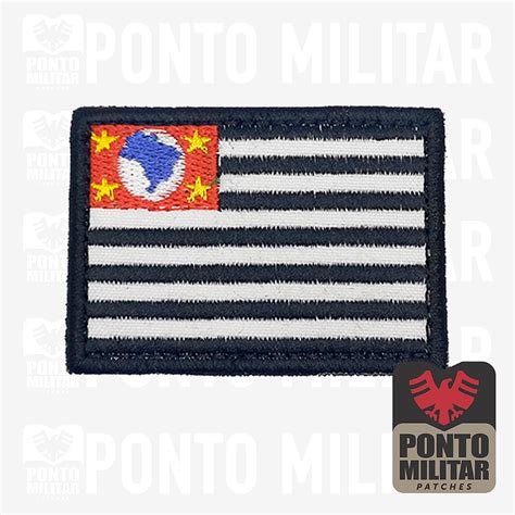 Bandeira Estado De São Paulo Patch Bordado 7x5cm Ponto Militar Patches Militares
