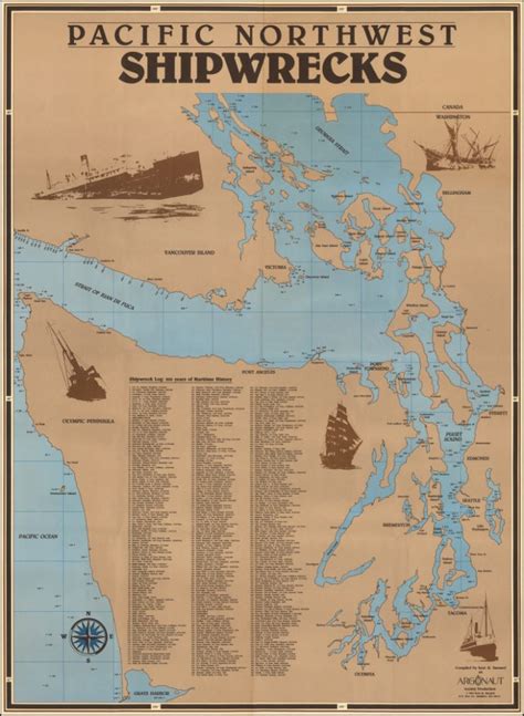 Pacific Northwest Shipwrecks Barry Lawrence Ruderman Antique Maps Inc