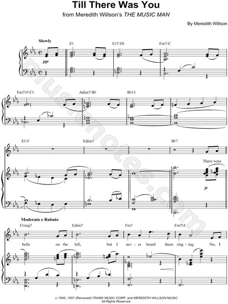 0 ratings0% found this document useful (0 votes). Print and download Till There Was You sheet music from The Music Man. Sheet music arranged for ...