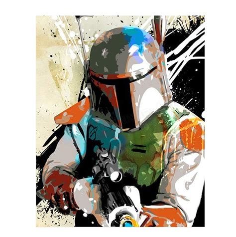 Star Wars Boba Fett Pastel Drawing Print 8x10 Matted To 11x14 In A
