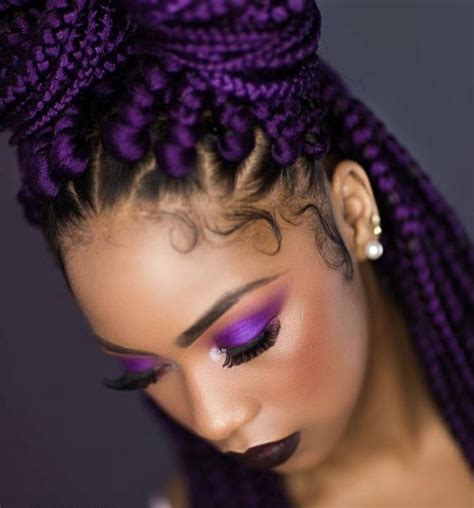 Yass Purple Box Braids By Queenkeedy Hairstyle Galleryyass