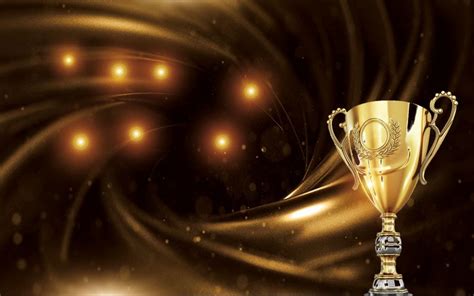 Premium Golden Trophy Advertising Background Background Search Gold